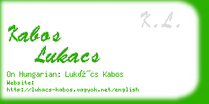 kabos lukacs business card